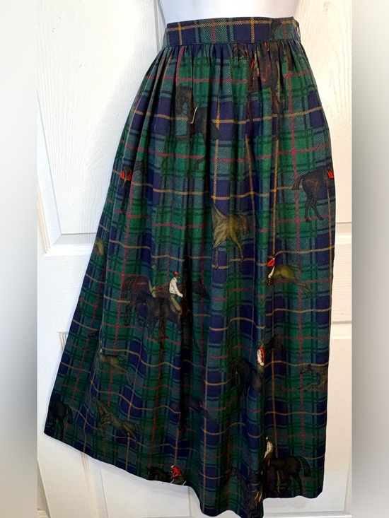 Ralph Lauren Dresses & Skirts - Vintage Ralph Lauren Polo Pleated Tartan Plaid Equestrian Horse Skirt Size 6